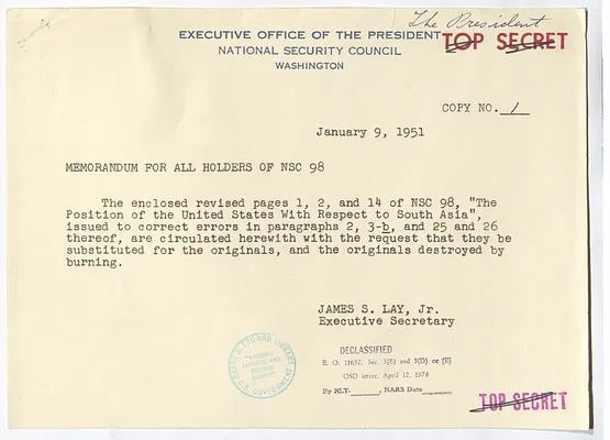 Memorandum from James S. Lay, Jr. with Attachment
