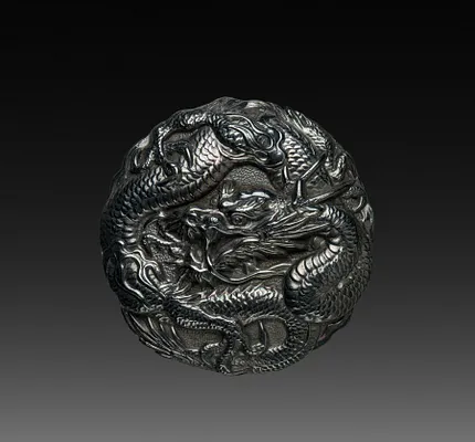 Button with Dragon