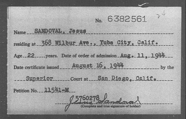 Sandoval, Jesus - 1944