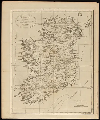 Ireland, divided into provinces and counties