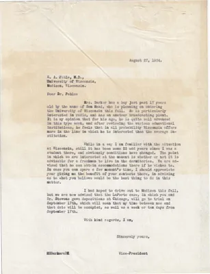 Letters Sent to E.A. Pohle [Ernst A. Pohle], August 27, 1934