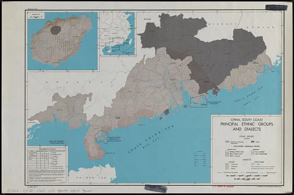 China, south coast, principal ethnic groups and dialects