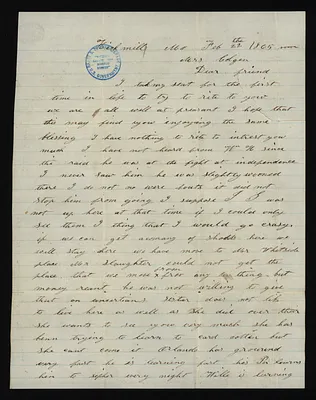 Letter to Elizabeth Colgan