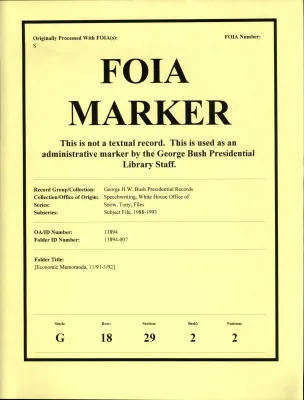 [Economic Memoranda, 11/91-3/92]