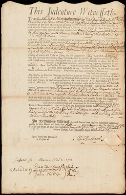 Francis Neat indentured to apprentice with Thomas Hubbard of Boston, 15 November 1751