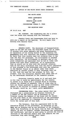 White House - Congressional Leadership Meeting, 3/23/71