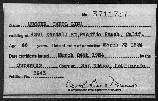 Musser, Carol Lina - 1934