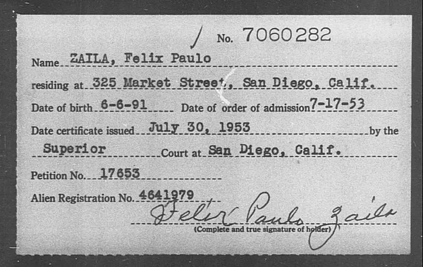 Zaila, Felix Paulo - 1953