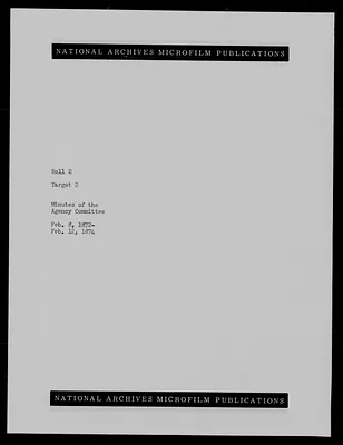 Minutes of the Agency Committee: February 8, 1872 - February 12, 1874