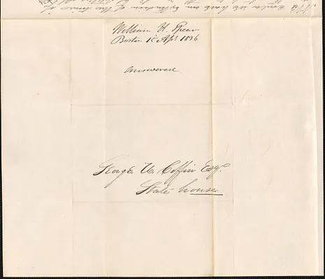 William H. Spear to George Coffin, 15 April 1836