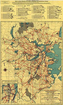Boston Elevated Railway system route map