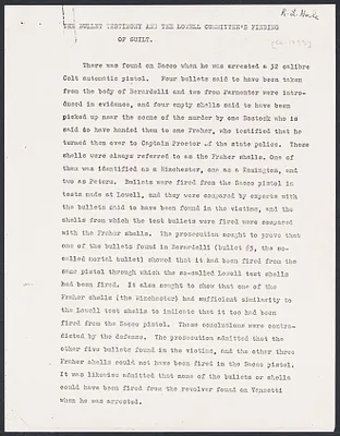 Herbert Brutus Ehrmann Papers, 1906-1970. Sacco-Vanzetti. Xerox copies of important letters. Box 9, Folder 5, Harvard Law School Library, Historical & Special Collections