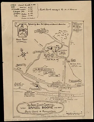 The Boone-Lincoln community where Daniel Boone was born, Berks County, Pennsylvania
