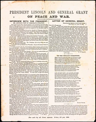 President Lincoln and General Grant on peace and war