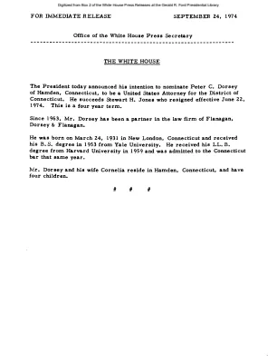 Dorsey, Peter C. - U.S. Attorney for the District of Connecticut [Biography]