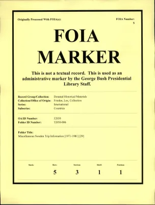 Miscellaneous Sweden Trip Information [1971-1981] [29]