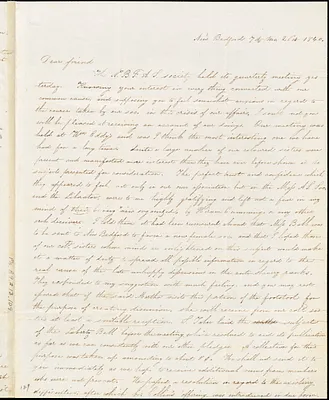 Letter, New Bedford, [Massachusetts], to Debora Weston, 1840 July 26