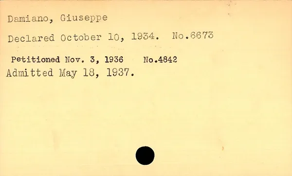 Naturalization Index, New London Superior Court, 1910-1975, Damiano-Diskant