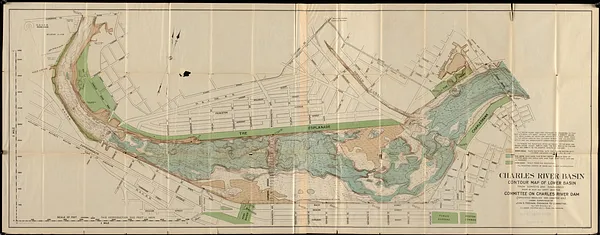 Charles River Basin contour map of lower basin from surveys and soundings made in Aug. and Sept. 1902 for Committee on Charles River Dam (appointed resolves 1901, chapter 105) under supervision of John r. Freeman, engineer to committee