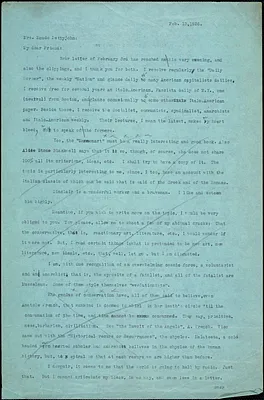 Bartolomeo Vanzetti typed letter (copy) to Maude Pettyjohn, [Charlestown], 13 February 1926 ; Bartolomeo Vanzetti typed note (copy) to Maude Pettyjohn, [Charlestown], 16 May 1926