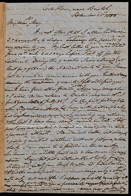 Letter from John Bishop Estlin, Cote House, near Bristol, to Samuel May, September 25th, 1850