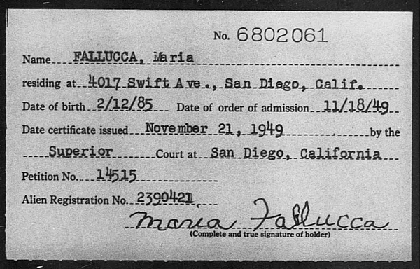 Fallucca, Maria - 1949