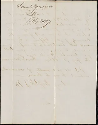 Samuel Morrison to W. A. Harrington, 18 February 1857