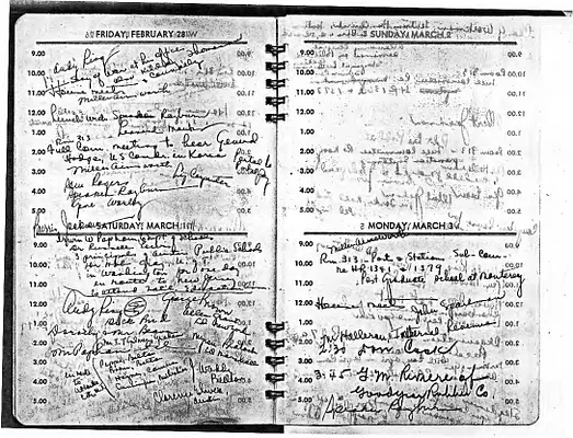 Lyndon Johnson's 1947 Desk Diary, beginning 2/28/1947