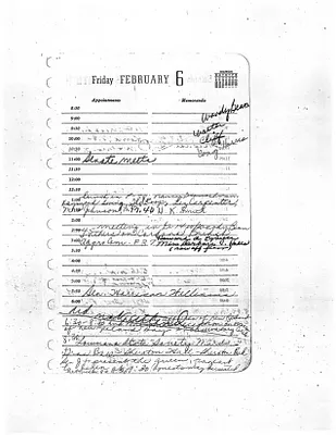 Lyndon Johnson's 1959 Desk Diary, beginning 2/6/1959