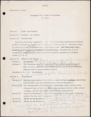 Draft of proposed revision for LCRC By-Laws Statement for the By-law Revision Committee
