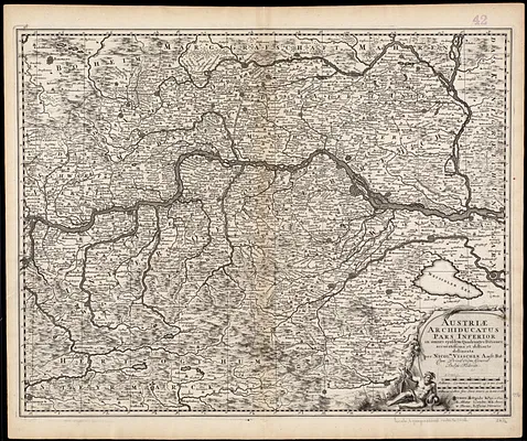 Austriae archiducatus pars inferior in omnes ejusdem quadrantes ditiones accuratissime et distincte delineata