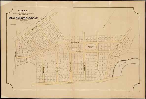 Plan no. 1 of building lots near Spring St. Station West Roxbury belonging to the West Roxbury Land Co