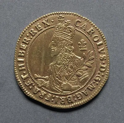 Triple Unite or Three Pound Piece: Charles I (obverse)
