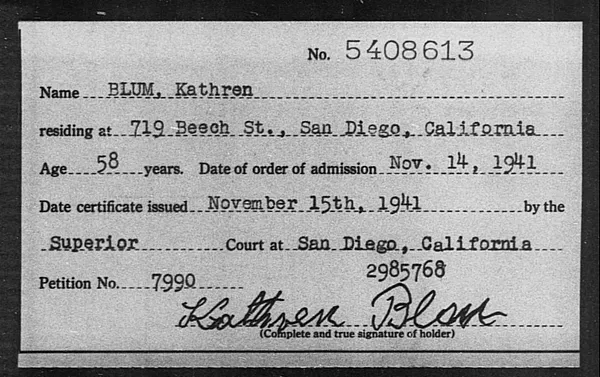 Blum, Kathren - 1941