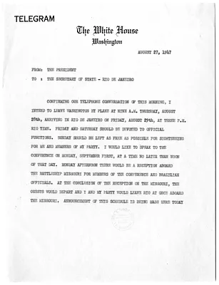 Telegram from Secretary of State George C. Marshall to President Harry S. Truman