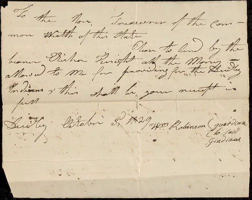 Accounts of Guardians of the Dudley Indians 1829