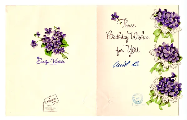 Birthday Card from David, Marian, and Margo Wallace to Bess W. Truman