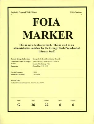 Holland America Wafer Co. 7/27/92 [OA 7577]