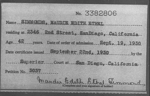 Simmonds, Maudie Edith Ethel - 1930