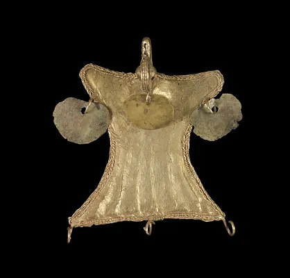Pendant of a Bird Shape with Attached Discs