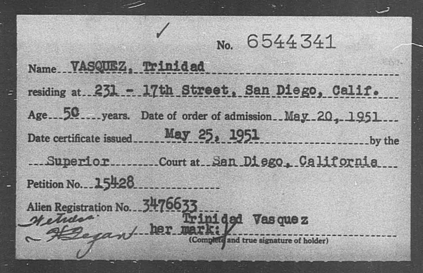 Vasquez, Trinidad - 1951