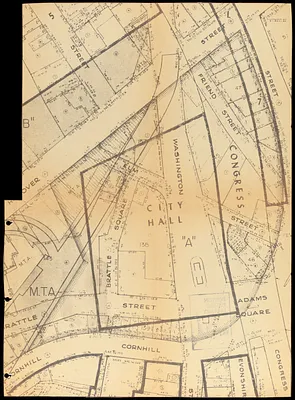 Plan for construction of a new city hall in Boston