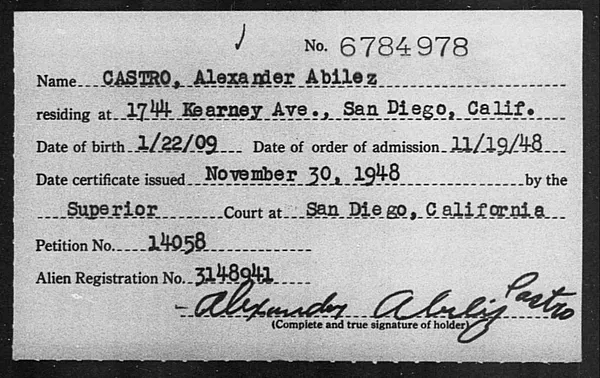 Castro, Alexander Abilez - 1948