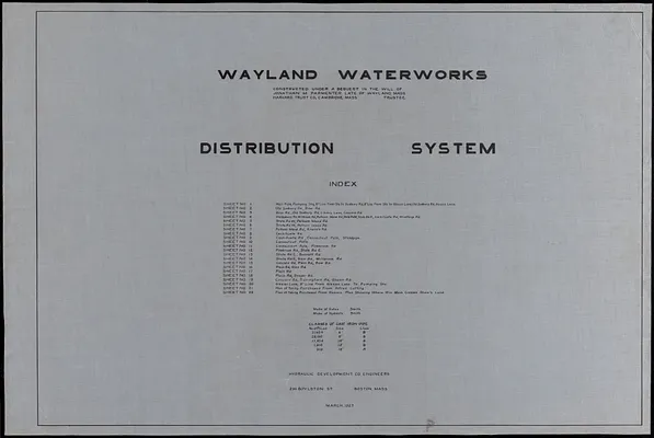 Wayland Waterworks distribution system