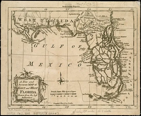 A New and accurate map of East and West Florida, drawn from the best authorities