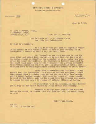 Letters Received to Mr. Markley [E.A. Markley], June 4, 1934