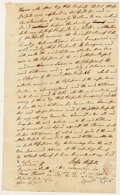 Bill of sale (handwritten); sale of Cow, Loom, and Tobacco by Moses Bissell [?] to William Morton, no date