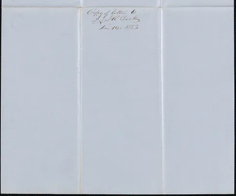 Copy of a letter from Samuel Warner to I. R. Clark, 14 December 1853