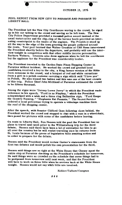 Pool Report from New City to Paramus and Paramus to Liberty Hall