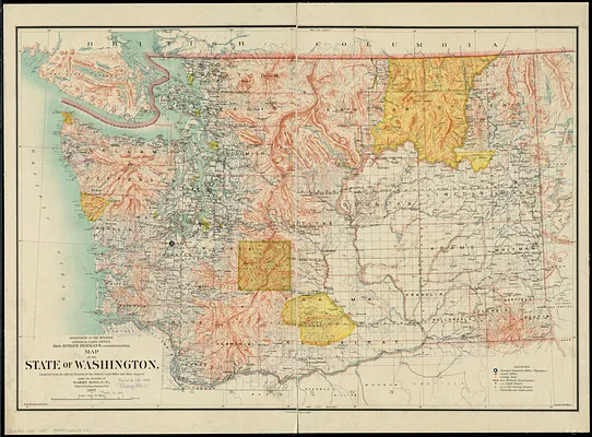 Map of the state of Washington